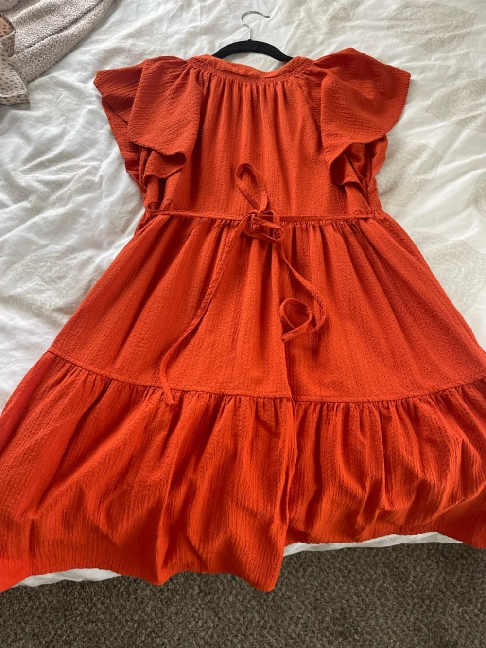 Calvin Klein Orange Tiered Midi Dress - Picture 2 of 2